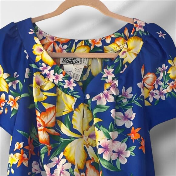 Hilo Hattie’s Hawaii Maxi Dress Vintage Floral Orchid L Made in USA Mumu Resort - Picture 4 of 9